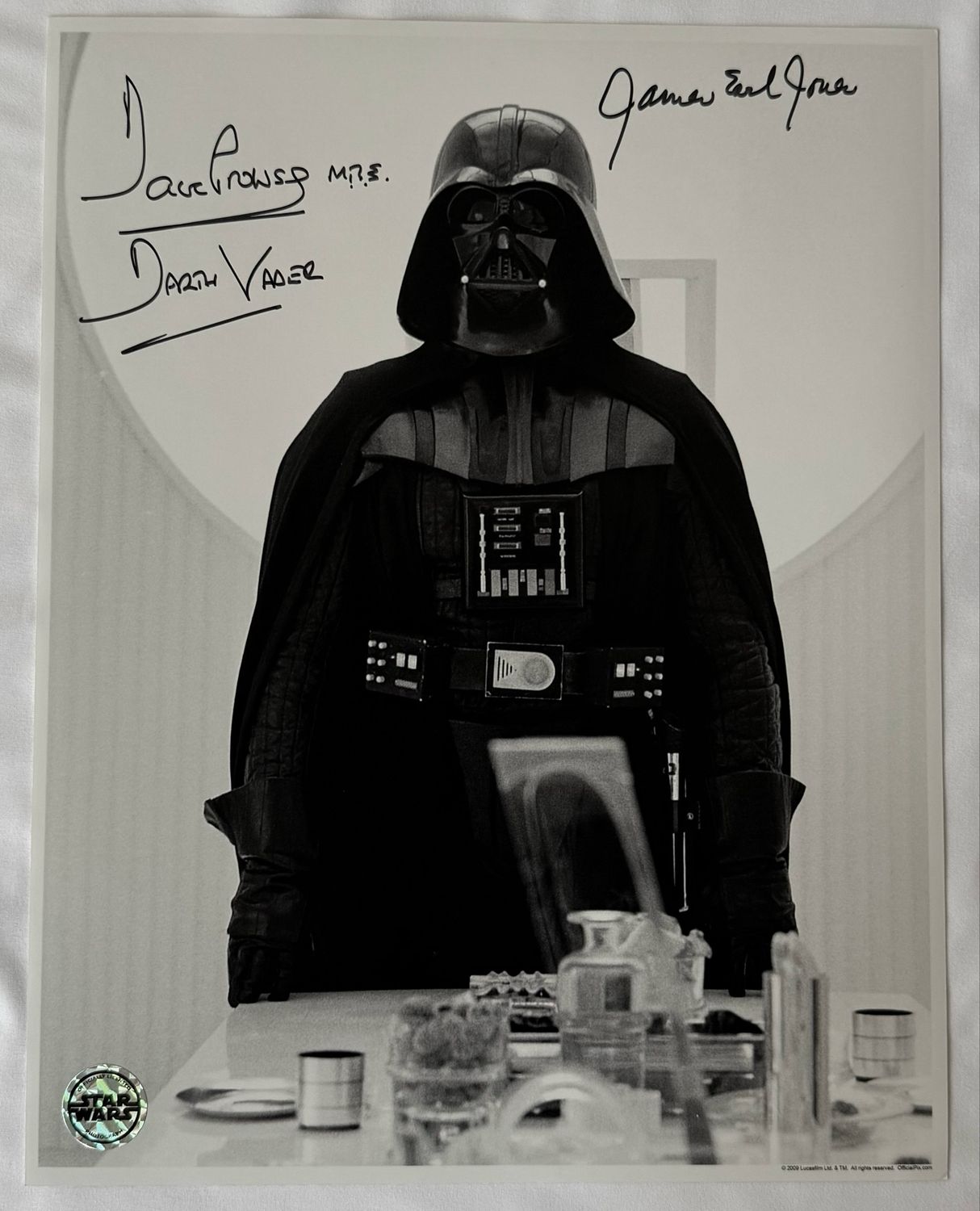 DARTH VADER 11X14 PHOTO SIGNED BY DAVE PROWSE AND JAMES EARL JONES