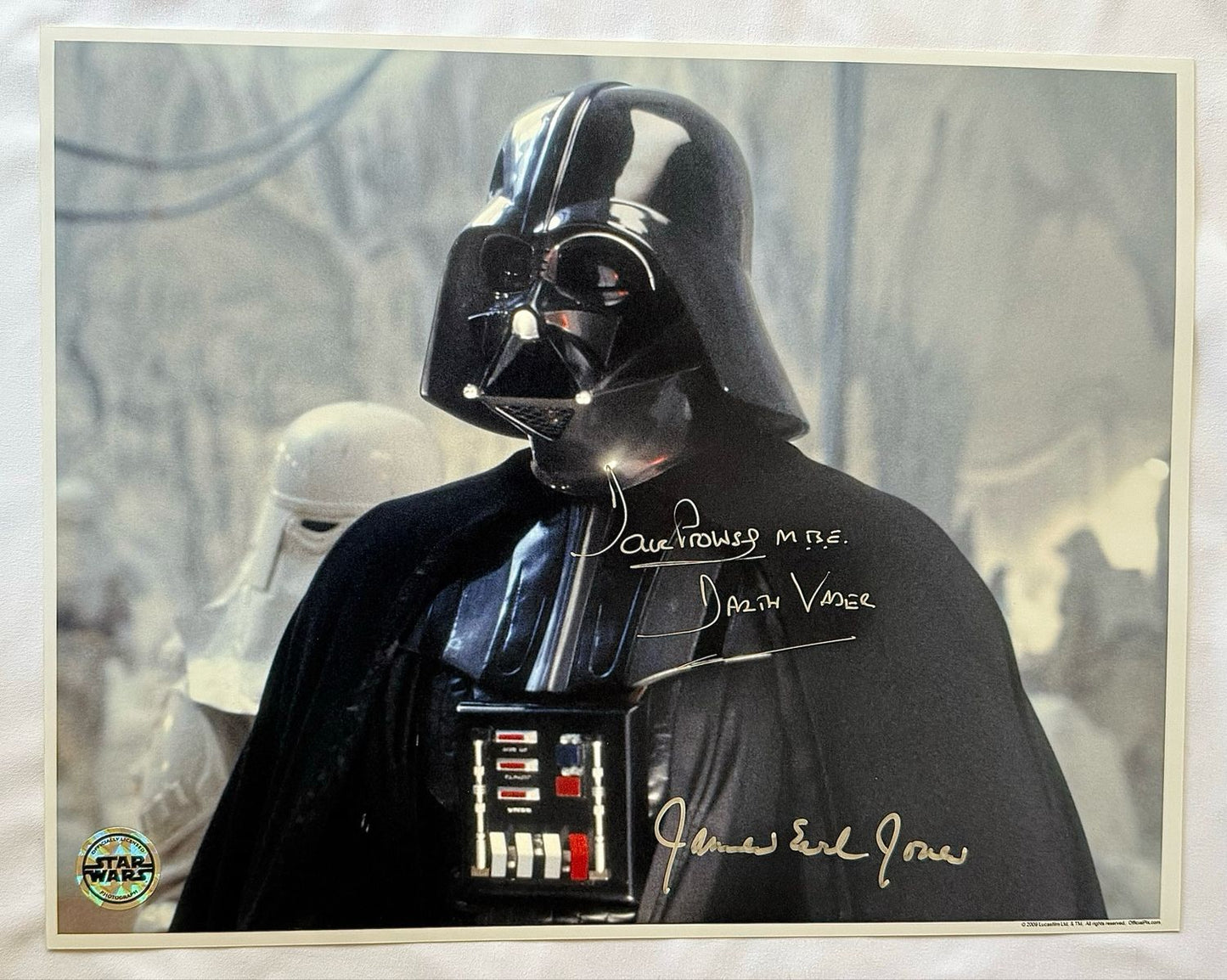 DARTH VADER 11X14 PHOTO SIGNED BY DAVE PROWSE AND JAMES EARL JONES