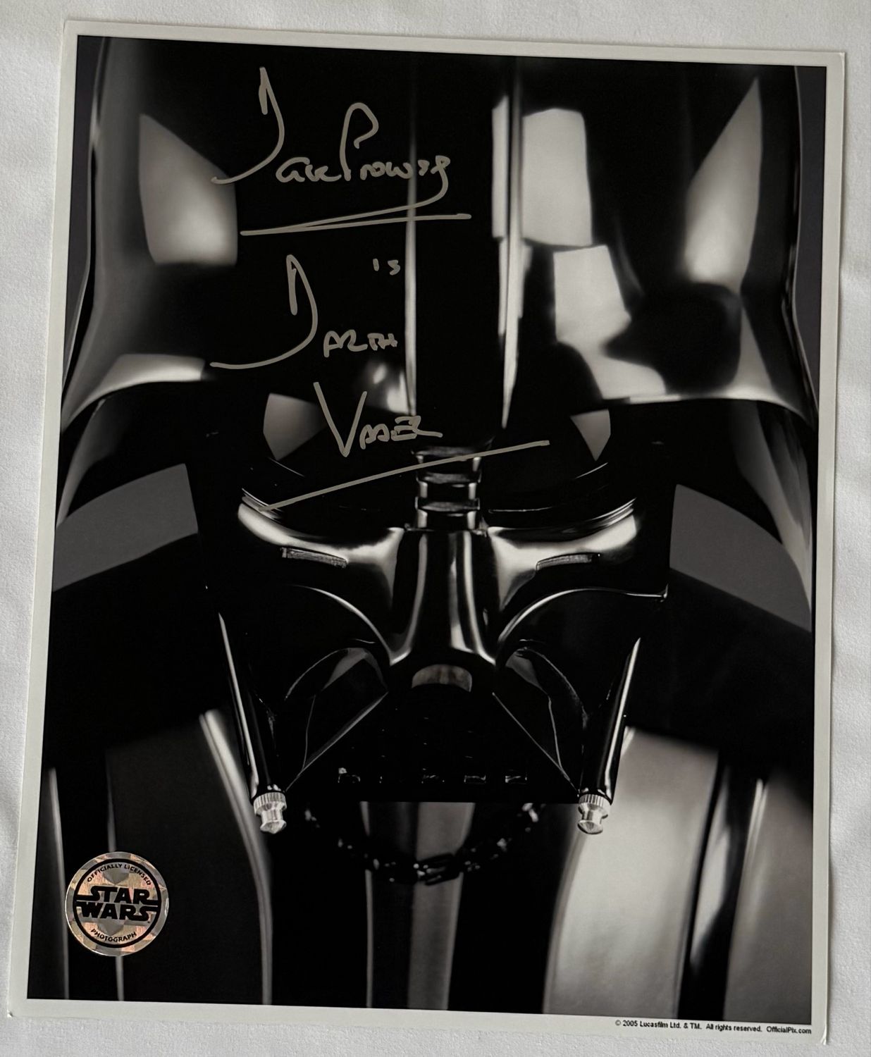 DARTH VADER 8X10 PHOTO SIGNED BY DAVE PROWSE