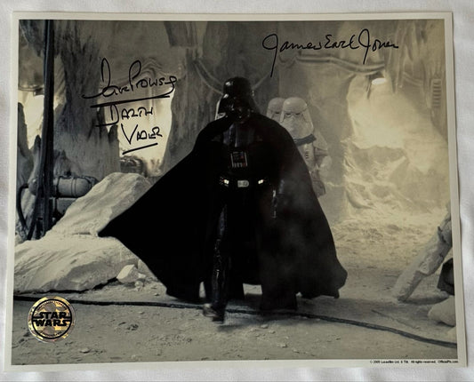 DARTH VADER 8X10 PHOTO SIGNED BY DAVE PROWSE AND JAMES EARL JONES