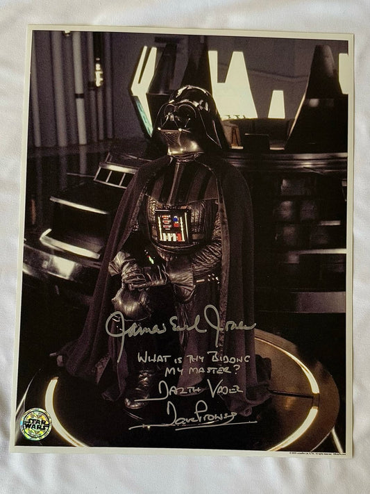 DARTH VADER 11X14 PHOTO SIGNED BY DAVE PROWSE AND JAMES EARL JONES