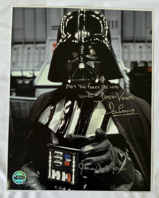 DARTH VADER 11X14 PHOTO SIGNED BY DAVE PROWSE AND JAMES EARL JONES