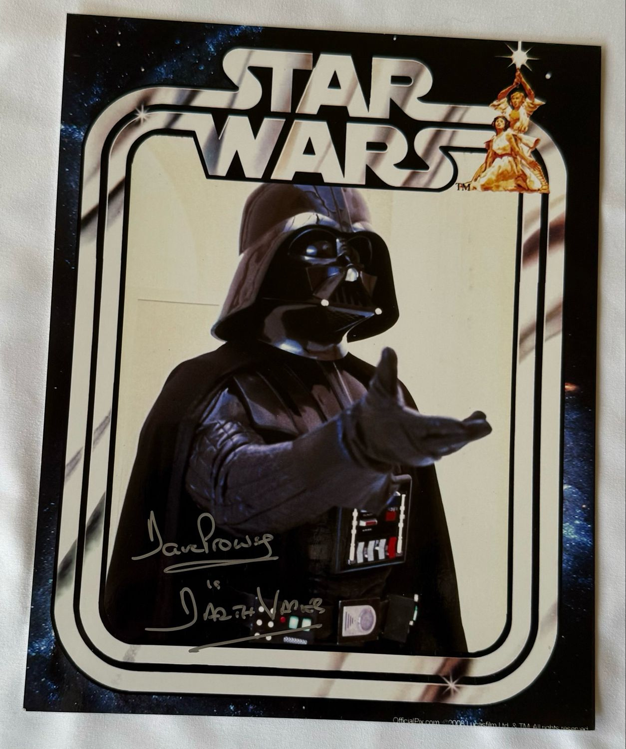 DARTH VADER 8X10 PHOTO SIGNED BY DAVE PROWSE