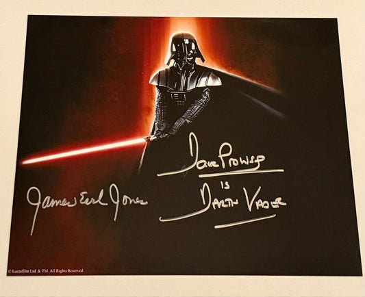 DARTH VADER 8X10 PHOTO SIGNED BY DAVE PROWSE AND JAMES EARL JONES