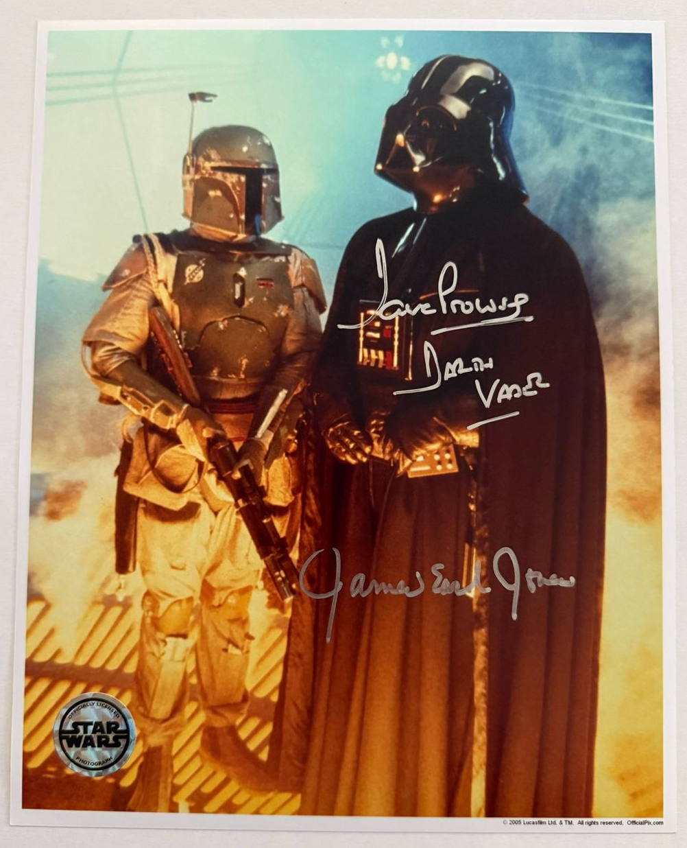 DARTH VADER 8X10 PHOTO SIGNED BY DAVE PROWSE AND JAMES EARL JONES